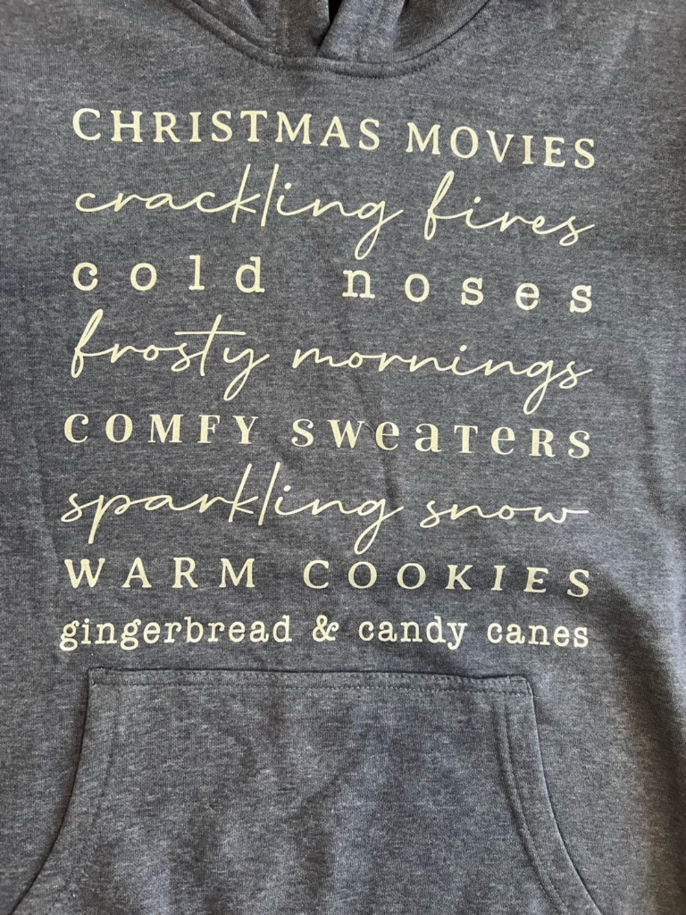 District Heather Blue Christmas Hoodie Women Size S NWOT - Picture 5 of 9